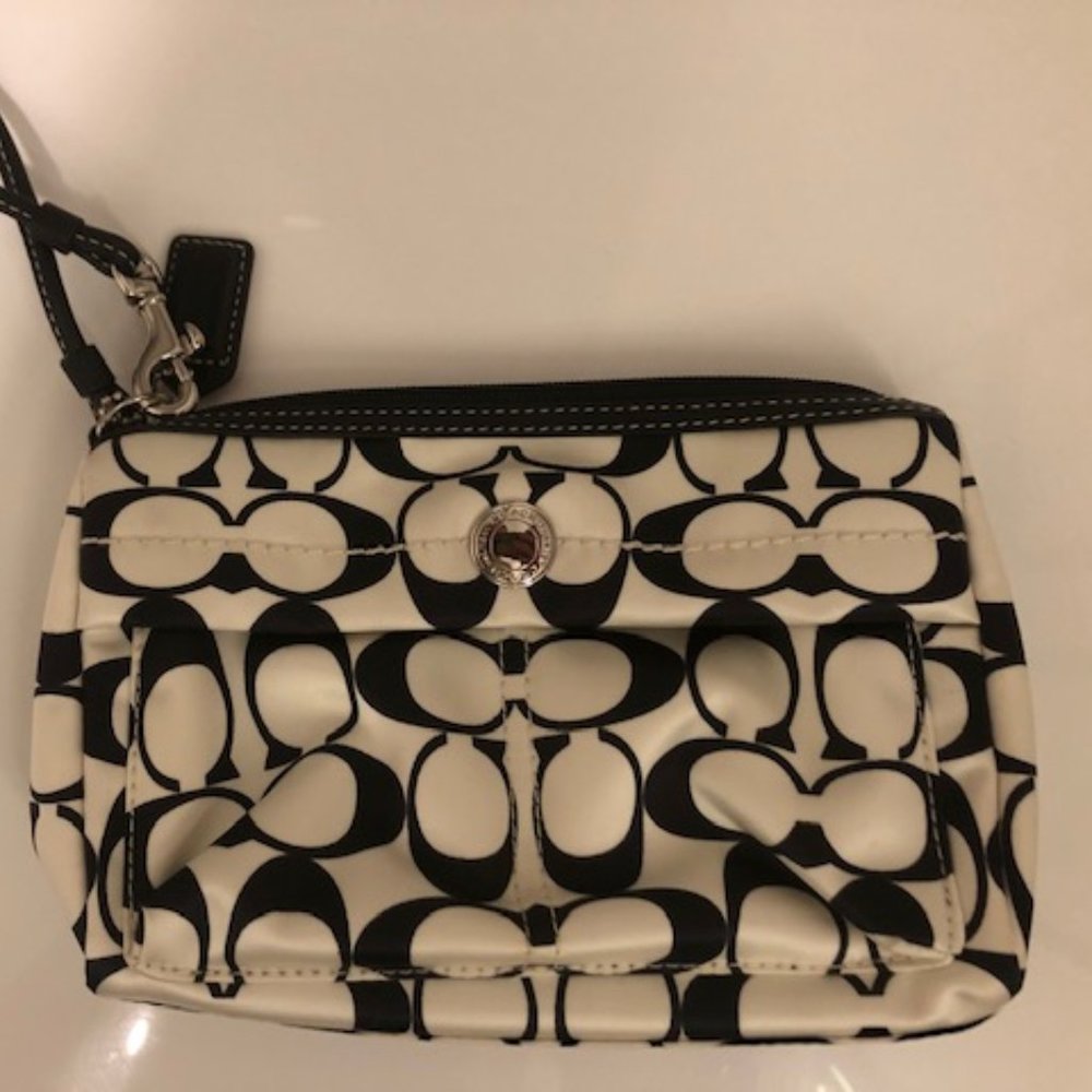 Coach Satin Logo Wristlet